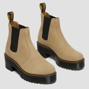Dr Marten's Rometty Women's Nubuck Leather Platform Chelsea Boots